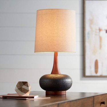 Andi Ceramic and Wood Midcentury Modern Table Lamp