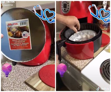 aluminum container air fryer hack