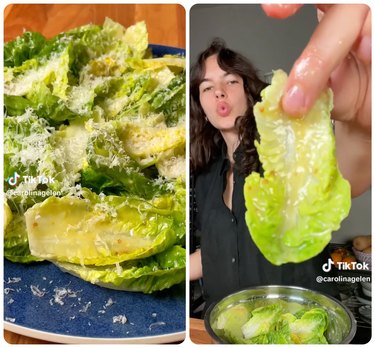 green salad with cheese and dressing