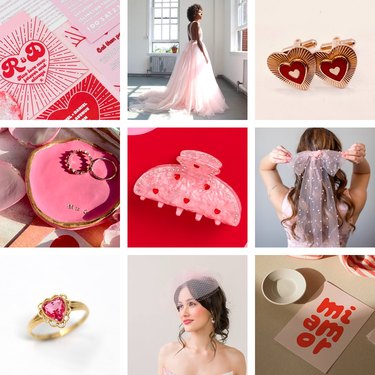 pink and red wedding items