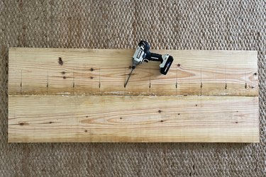 Drilling pocket hole screws to attach two 2x12 boards together