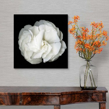black and white flower photo wall art