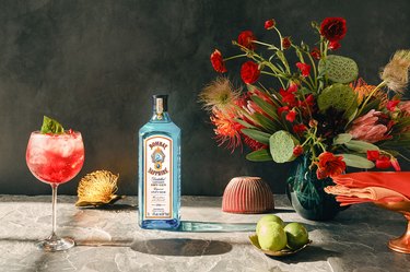 tablescape with Bombay Sapphire