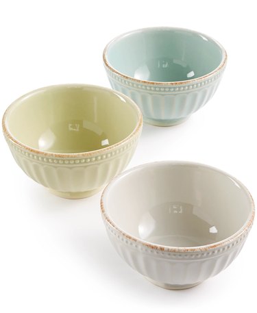 Lenox French Perle Groove Collection Stoneware 3-Piece Mini Bowls Set