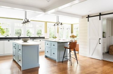 kitchen with double islands