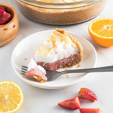 Strawberry citrus meringue pie