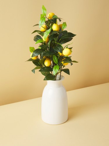 Modern Home Collection 23in Artificial Lemon Tree In Ceramic Pot