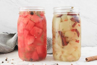 Pickled watermelon and rind
