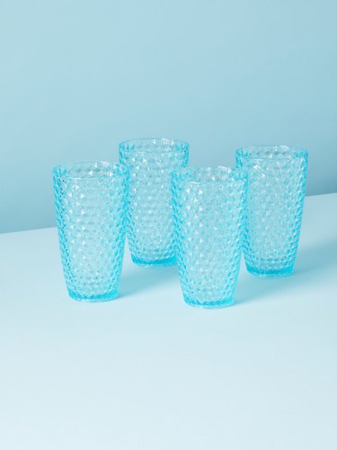 Shabby Chic 4-Pack 19oz Indoor Outdoor Acrylic High Ball Glasses