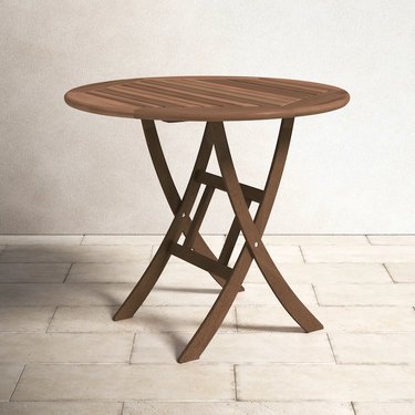 wooden bistro table