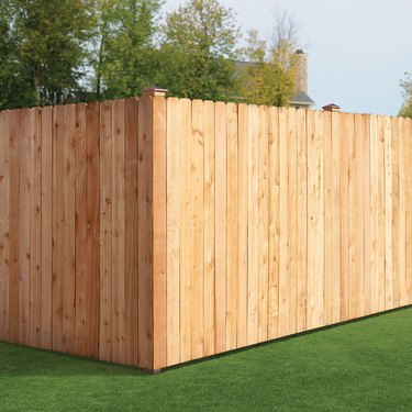 Dog eared fence paneling in cedar