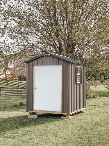 Your shed will likely come with a plain white finish.