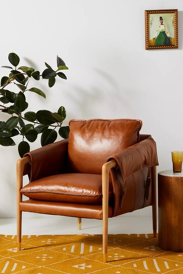 leather chair with buckle
