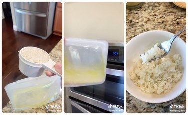 How to make microwavable rice in a Stasher bag