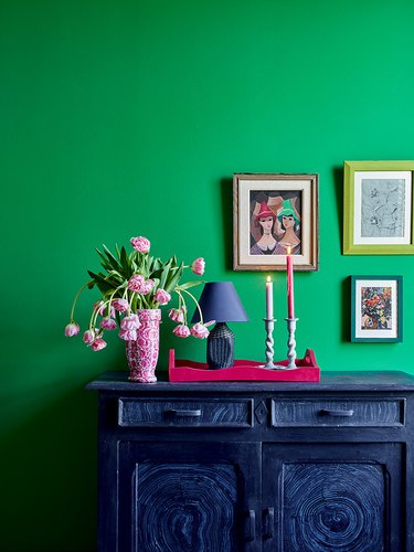 annie sloan Schinkel Green living room paint