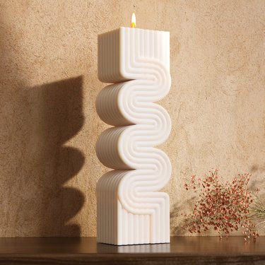 sculptos wave pillar candle