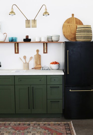 white and green bohemian kitchen