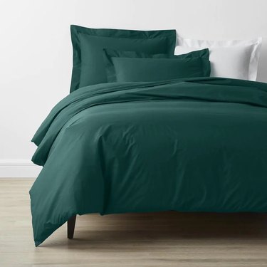 The Company Store Company Cotton Percale Duvet Cover in Hunter Green