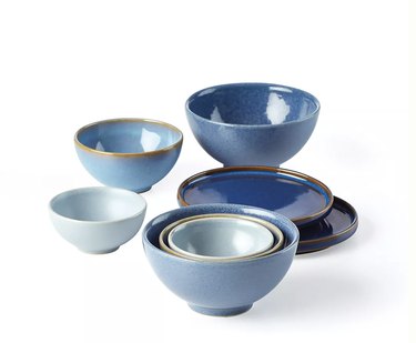 set of blue nesting bowls