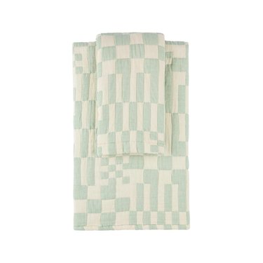 Dusen Dusen Check Bed Set in Green and White