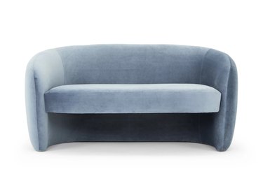 Baby blue mid-century modern floating sofa
