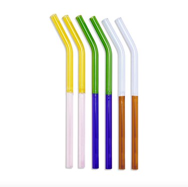 two-tone straws in various colors