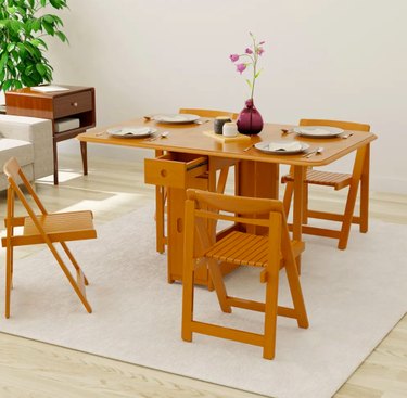 Homary Modern Folding Dining Table with 4 Chairs, $1,099.99