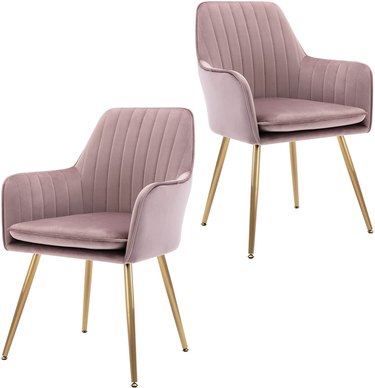 mauve dining chairs
