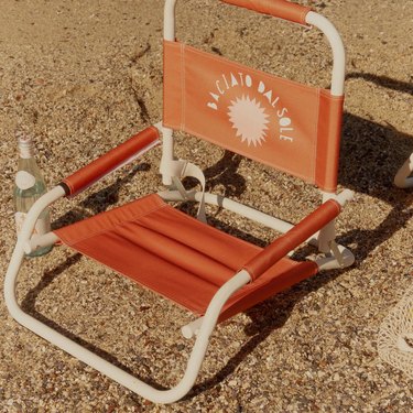 red beach chair