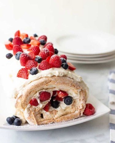 Meaningful Eats Gluten-Free 4th of July Angel Food Cake Roll