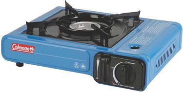 Blue portable stove with one burner