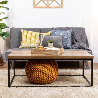 Modern rectangular coffee table in living room