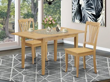 3-piece small kitchen table set in oak