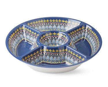 patterned chip and dip bowl