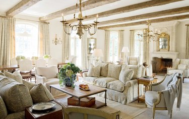 French country living room idea in netural color palette