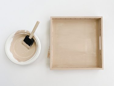 Cover the tray with layers of the ceramic texture paint.