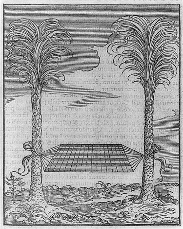 A 1556 hammock illustration in Giovanni Battista Ramusio's "Le Navigationi al Mondo Nuovo, III."