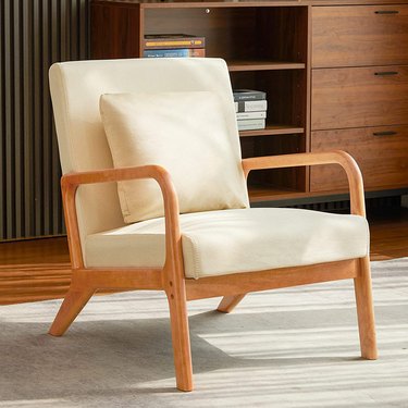 cream linen chair