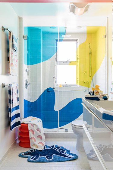 bold blues bathroom