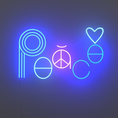 peace neon light
