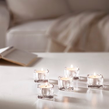 glass tealight holders with tealights