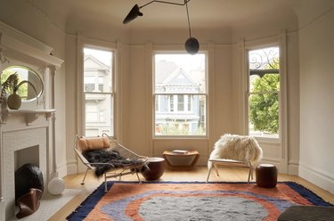 colorful rug in room