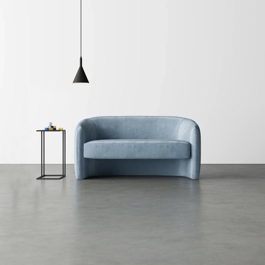 blue rounded couch