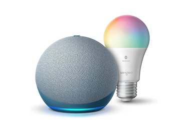 Echo Dot With Twilight Blue with Sengled Bluetooth Color Bulb