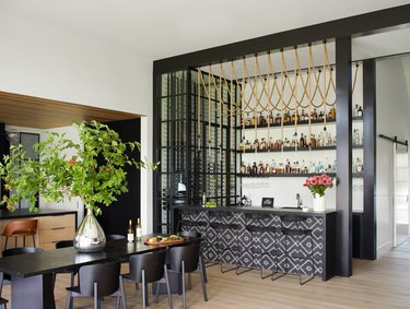 Wine cellar in at-home bar area