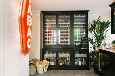 Small wine cellar in basement of home