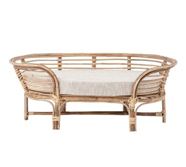 Pottery Barn Rattan Frame Pet Bed With Cushion