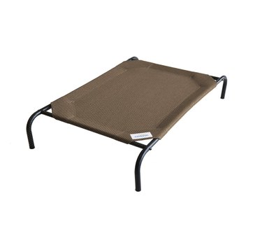 Elevated pet bed in tan