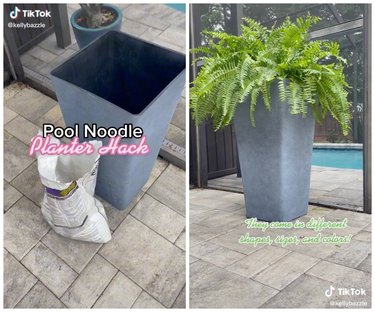 Pool Noodle Planter Hack