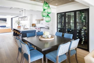 Dark wine room in dining room area of home